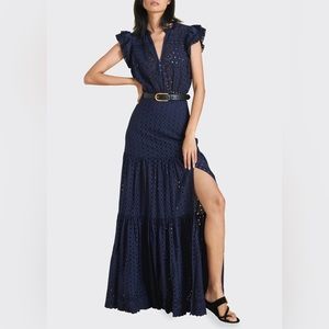 Veronica Beard Satori Eyelet Dress/Gown Navy size 6